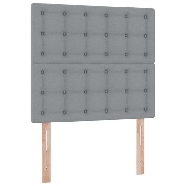 Förvaringssäng med LED med led Ljusgrå 90 x 200 cm Polyester
