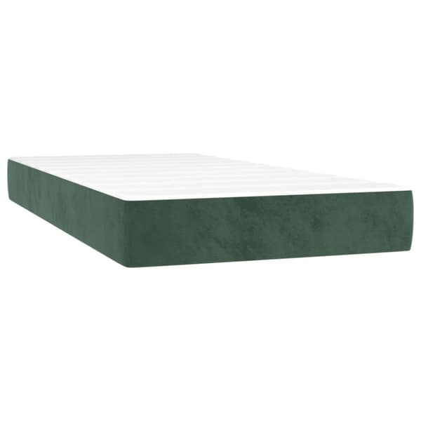Ramsäng med madrass mörkgrön 80x200 cm sammet