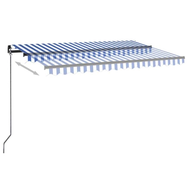 Automatisk markis 400x350 cm blå och vit