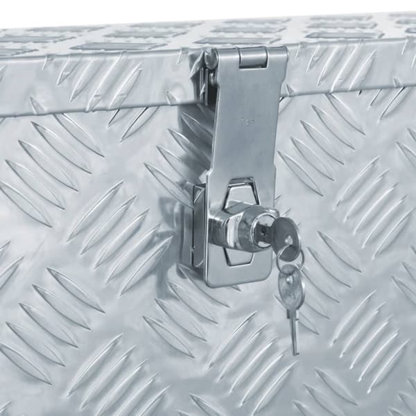 Förvaringslåda aluminium 76,5x26,5x33 cm silver