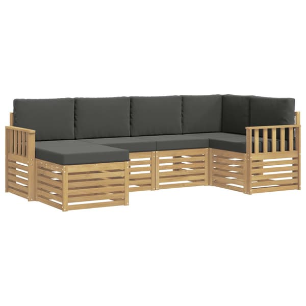 Utomhussoffset 6 pcs Vit och antracit Polyester