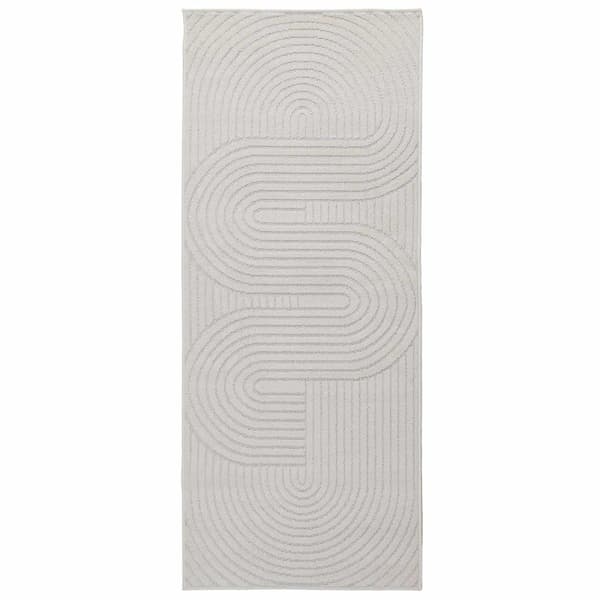 Områdesmattor Rektangulär PALMERAS Kräm 150 x 80 cm Polyester