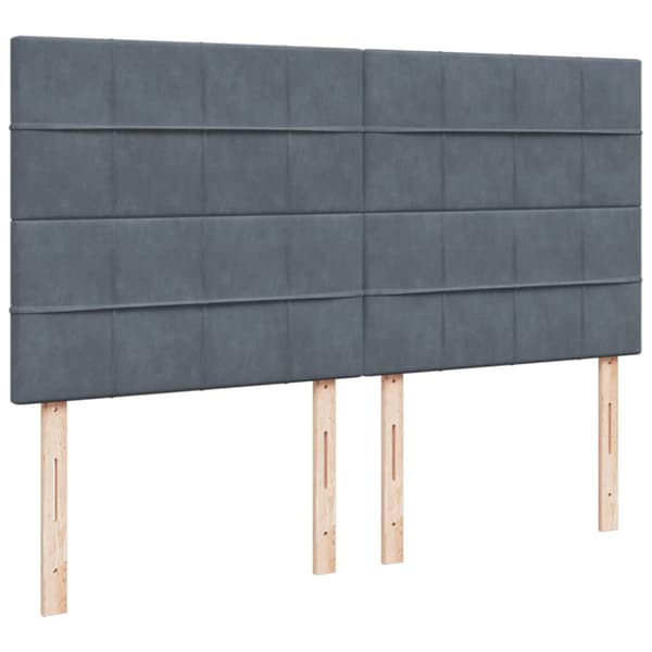 Ramsäng med madrass mörkgrå 200x200 cm sammet