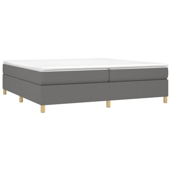 Ramsäng med madrass mörkgrå 200x200 cm tyg