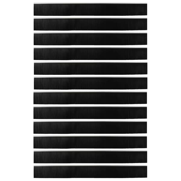 Självhäftande dörrborstlist 12 pcs Silver 100 cm