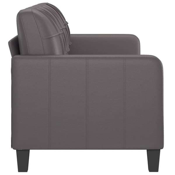 3-sitssoffa grå 180 cm konstläder