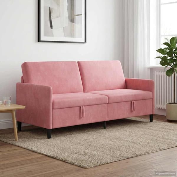 Soffa med förvaring Rosa 192 x 78 x 87 cm Polyester