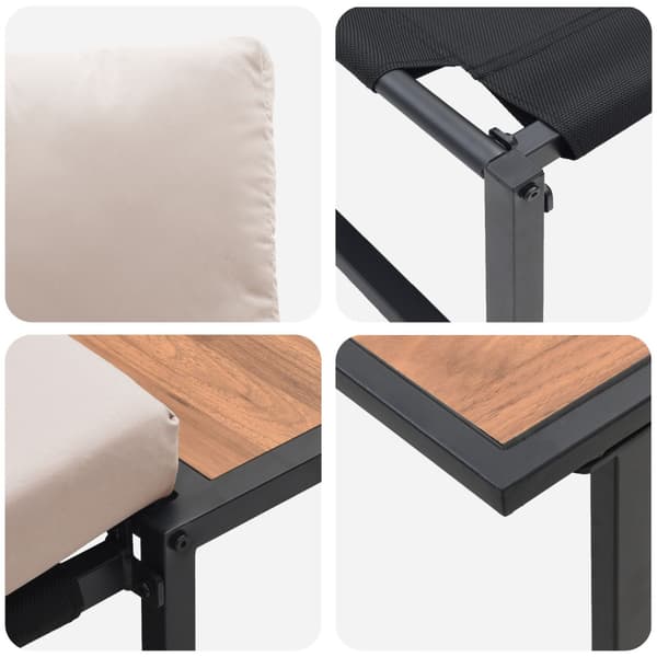 Trädgårdsoffset 2 pcs Taupe Stål