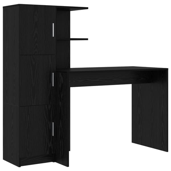Skrivbord 2 pcs Svart Ek
