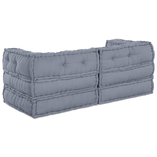 Modulsofa enhet 2 pcs Grå 140 x 70 x 56 cm Tyg