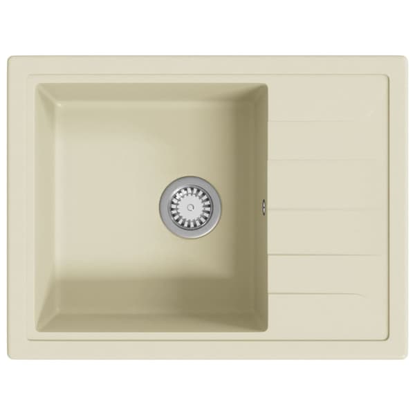 Diskho med bräddavlopp oval beige granit