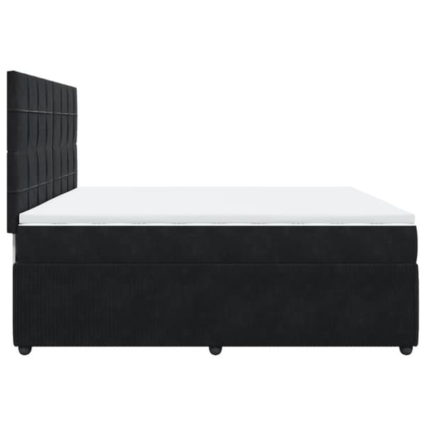 Ramsäng med madrass svart 200x200 cm sammet