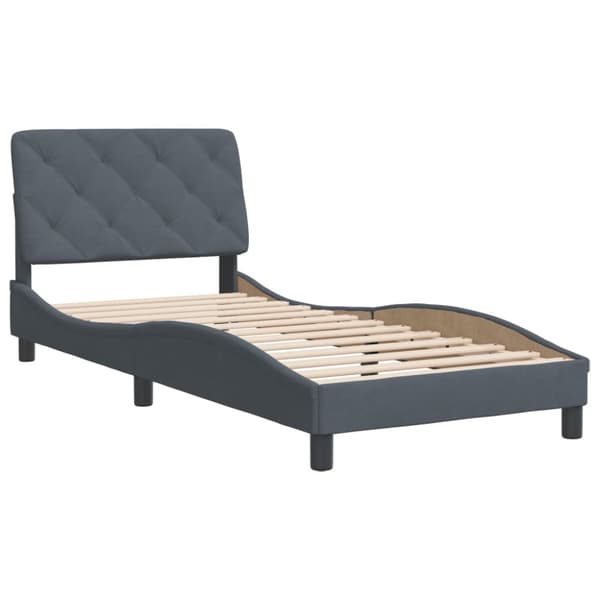 Bed Frame without Mattress Dark Grey 90x200 cm Velvet