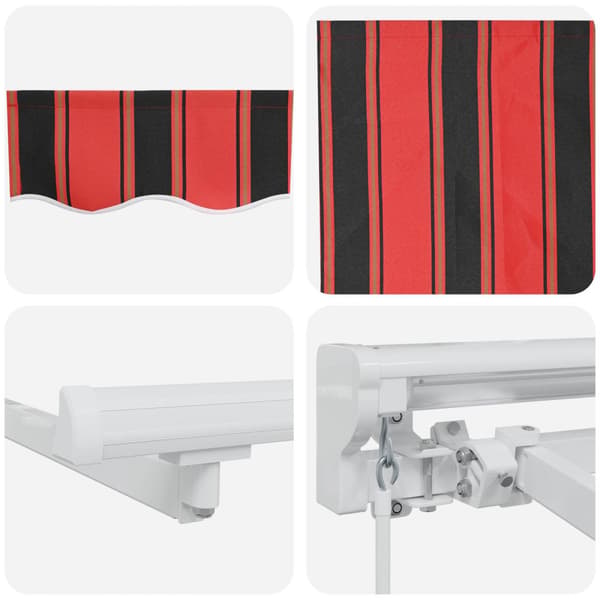 Manuell markisram med LED-lampor 3,5 x 2 m
