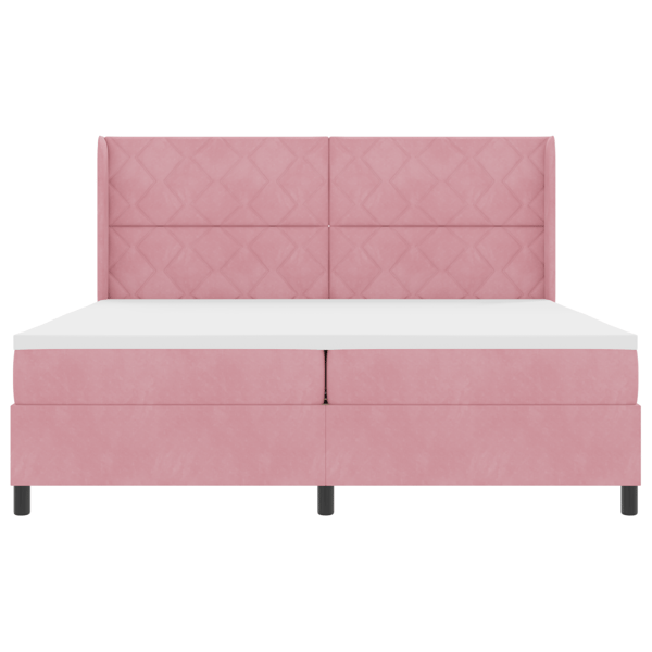 Bäddfjäder med LED-ljusslingor Rosa 200 x 200 cm Sammet