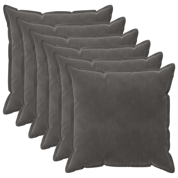 Kuddöverdrag 6 st HOUTEN Mörkgrå 70 x 70 cm Sammet