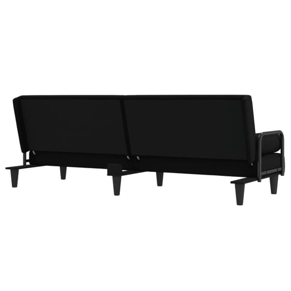 Bäddsoffa med armstöd svart tyg