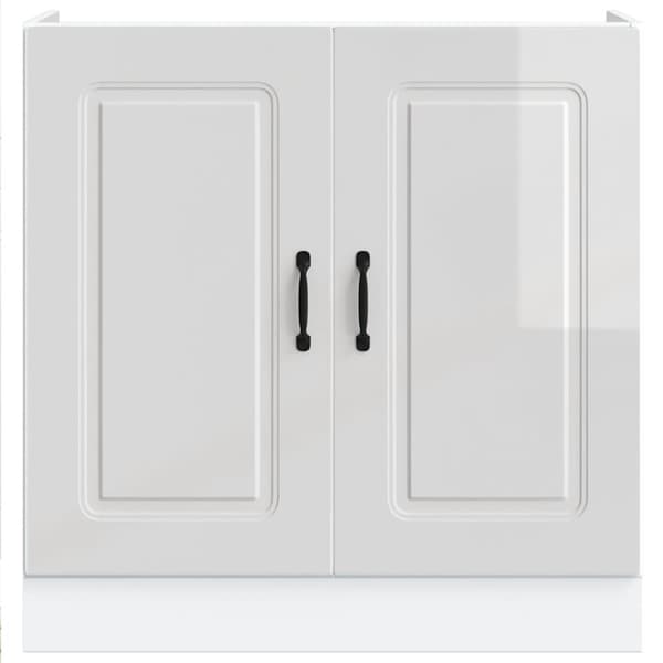 Diskbänk underskåp högglans vit 80x46x81,5 cm konstruerat trä