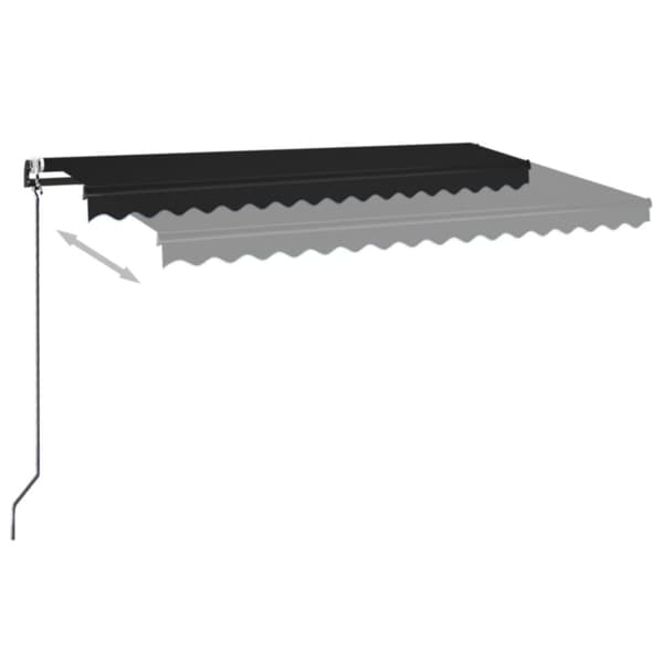 Automatisk markis med vindsensor & LED 400x350 cm antracit