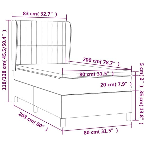Ramsäng med madrass rosa 80x200 cm sammet
