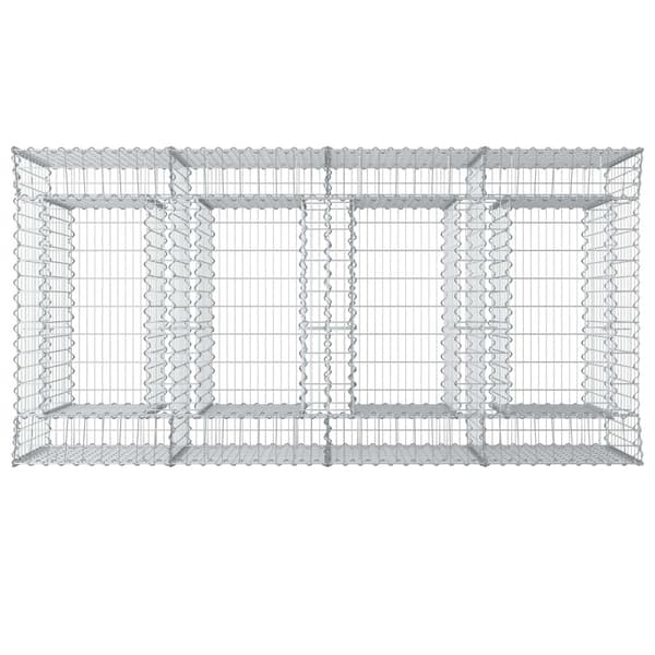 Gabion upphöjd säng 2 pcs Silver