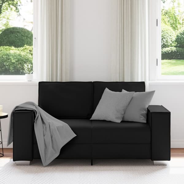 Tvåsitssoffa Svart 160 cm Konstläder