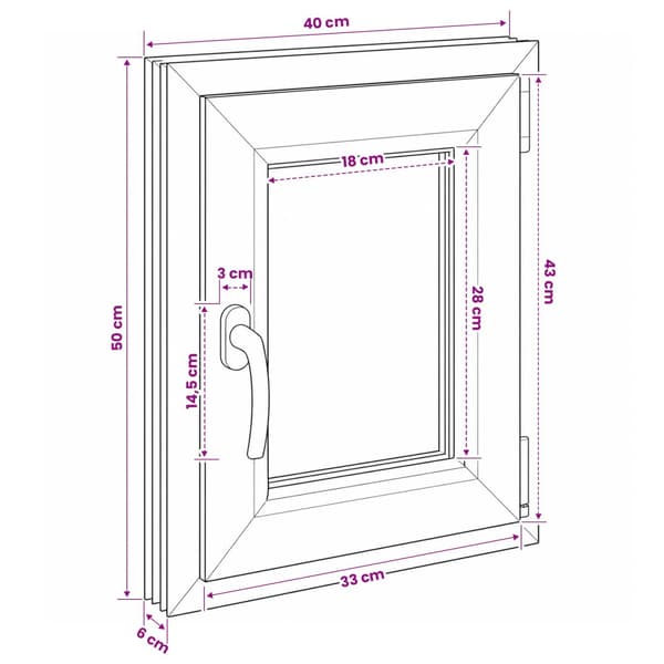 Källarfönster RISOR 40 x 50 cm PVC och glas