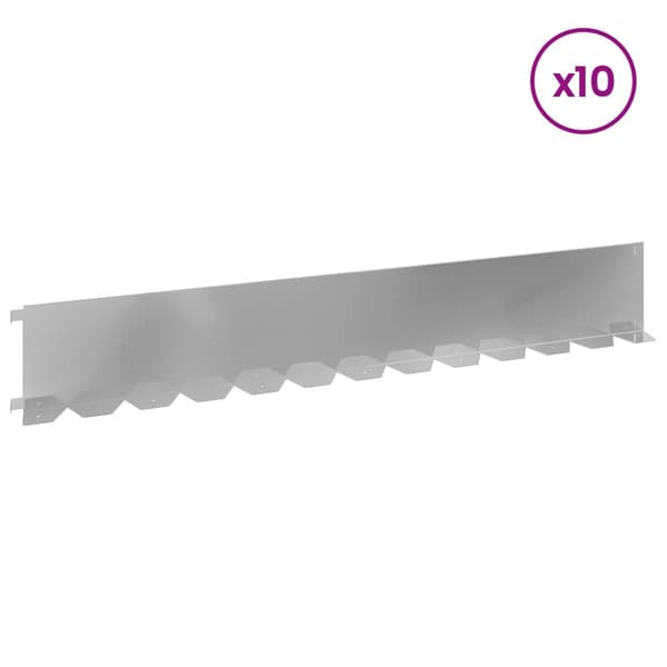 Kant för gräsmatta 10 pcs 102 x 15 x 4 cm Stål Silver