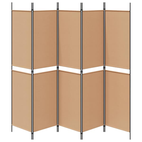 5-panel rumskärm Beige 250 x 200 cm Tyg