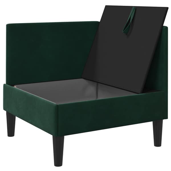 Soffa med förvaring Mörkgrön Sammet