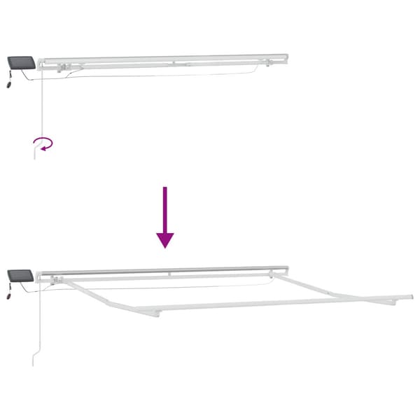 Utfällbar markis Sand 500 × 350 cm Tyger och Stål