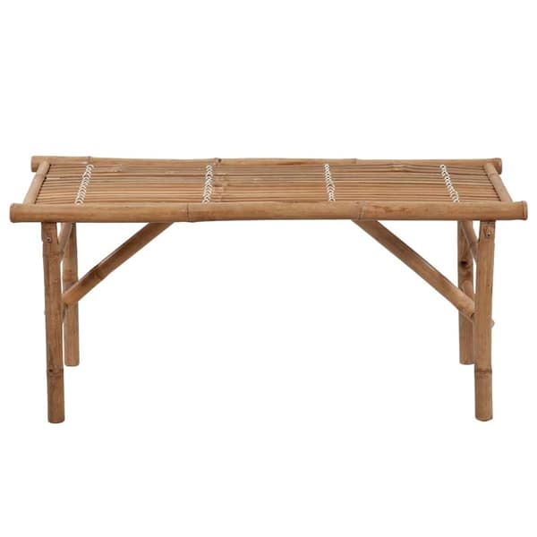 Hopfällbar trädgårdsbänk med dyna 118 cm bambu