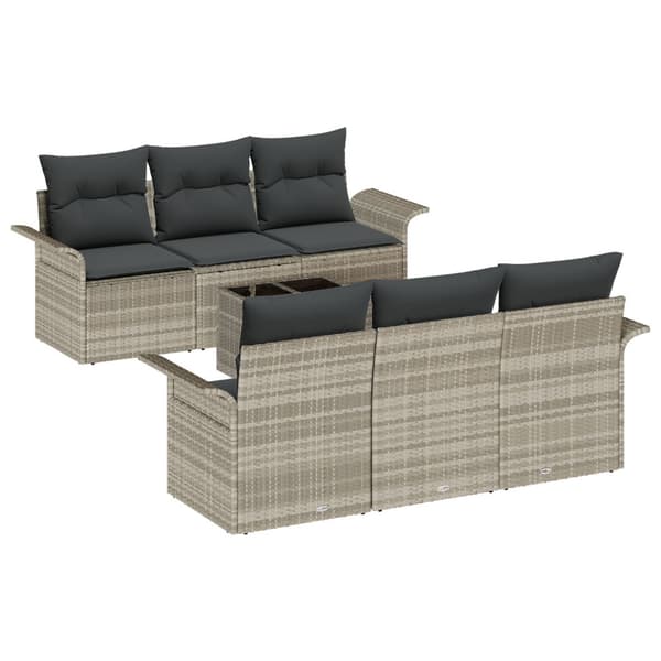 Trädgårdsoffset 7 pcs Ljusgrå och mörkgrå konstrotting