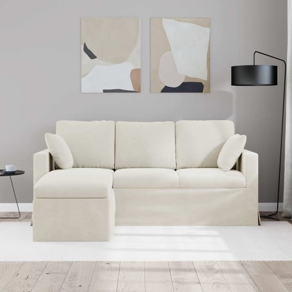Soffa Kräm 178 x 134 x 80 cm Sammet