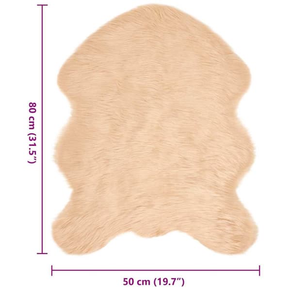 Fuskfäll matta TAFALLA Beige 50 x 80 cm Polyester