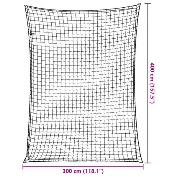Lastnät med elastiskt rep svart 4x3 m PP