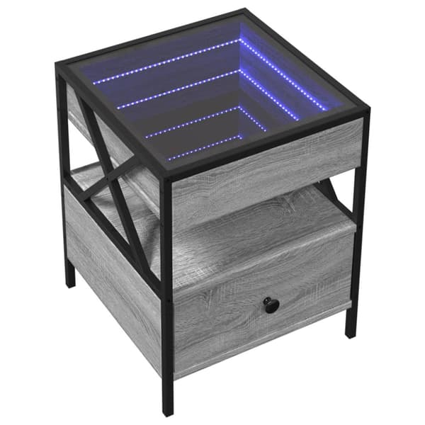 Soffbord med Infinity LEDs grå sonoma 40x40x51 cm