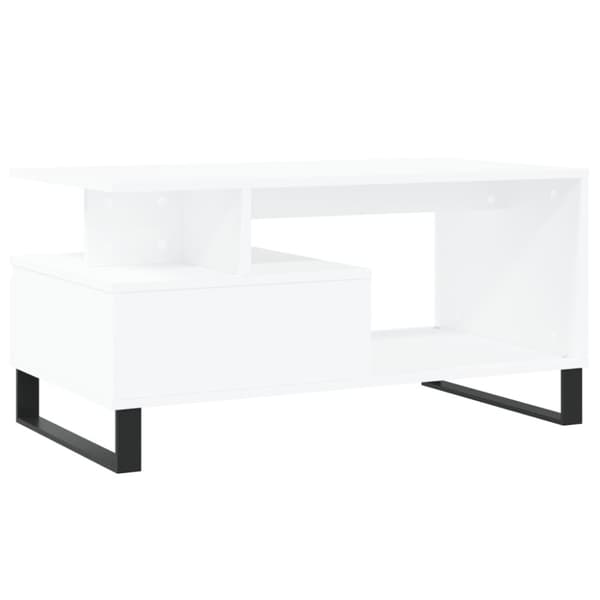 Soffbord vit 90x49x45 cm konstruerat trä