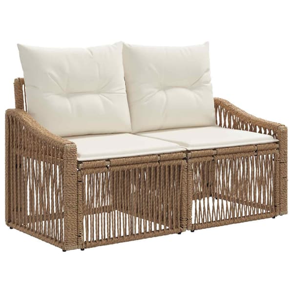 Trädgårdsoffset 11 pcs Beige konstrotting
