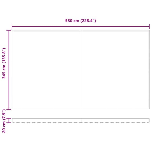 Utfällbar markis Flerfärgsdesign 600 × 350 cm