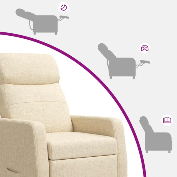 Recliner Gräddvit Tyg