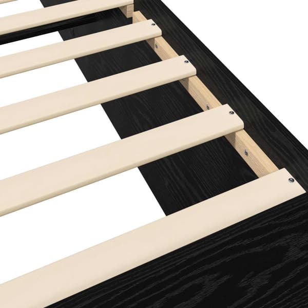 Golvsängsram Svart ek 80 x 200 cm Konstruerat trä