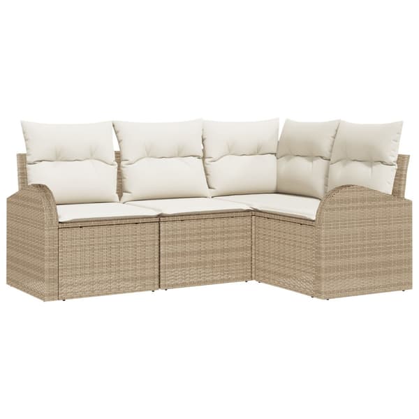 Trädgårdsoffset 4 st Beige konstrotting