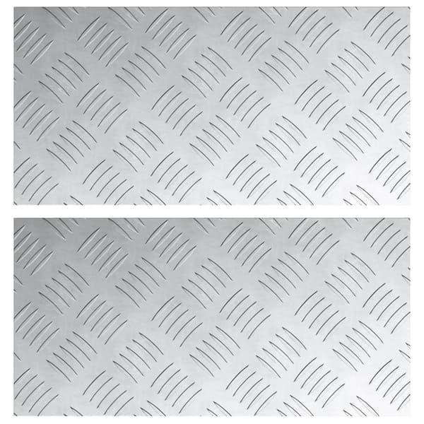 Trappsteg Rektangulär 2 pcs Silver 40 x 20 cm Aluminium