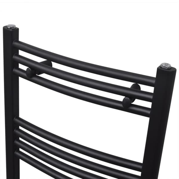 Handdukstork centralvärme element båge 480 x 480 mm svart
