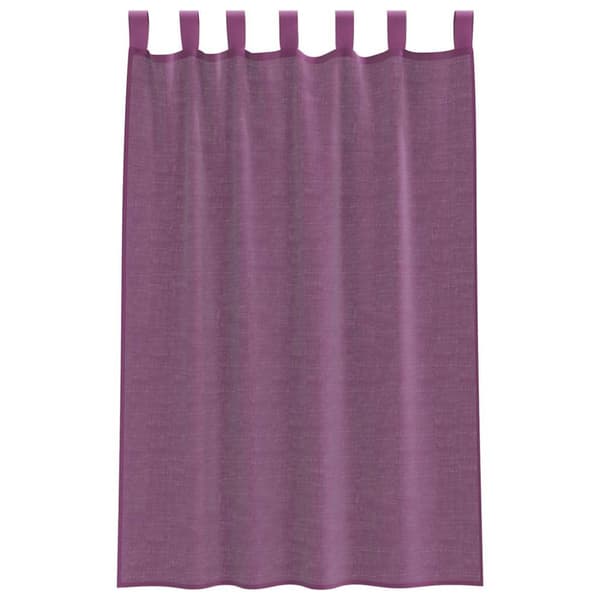 Voile gardiner med stångfickor 2 st lila