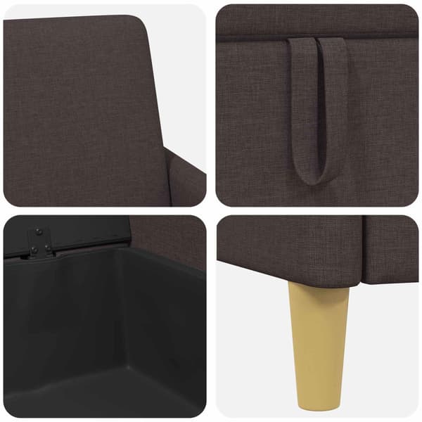 Soffgrupp med förvaring 2 pcs Mörkbrun Polyester