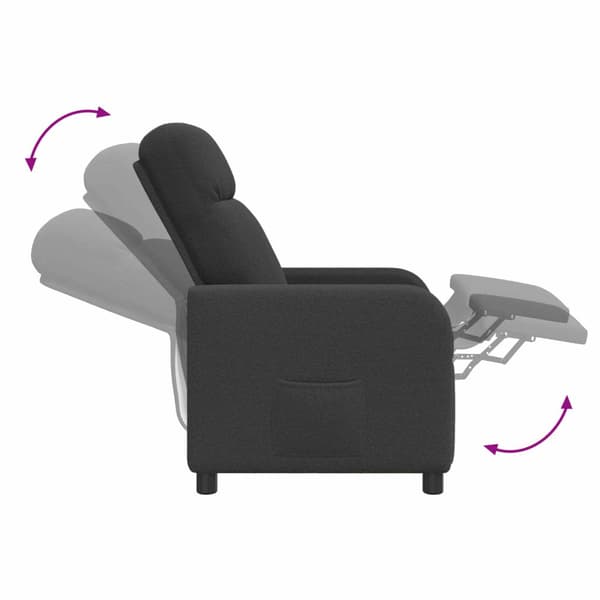 Recliner Mörkgrå Bouclé