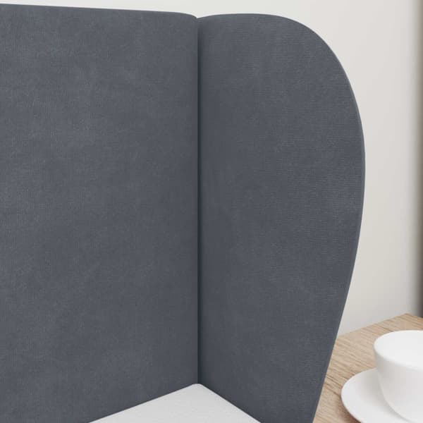 Sänggavel Öra Dämpad Grå 40 x 23 x 6 cm Sammet