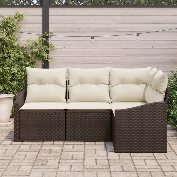 Soffset med kudde 4 pcs Brun konstrotting
